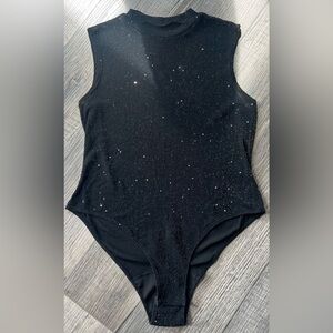 SHEIN Glittery Black 2XL Bodysuit